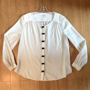 Kate Spade ♠️ size 12 white bow button down blouse